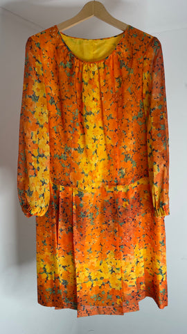 Orange Flowers Dress L