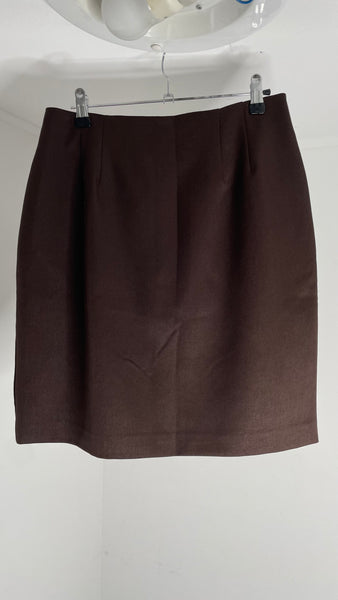 Brown Wool Skirt L