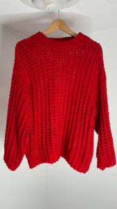 Red Holes Sweater L