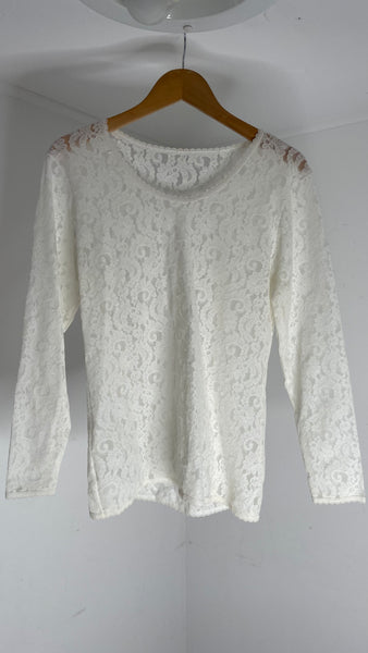 Blanc Lace Top O/S