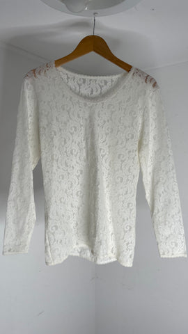 Blanc Lace Top O/S