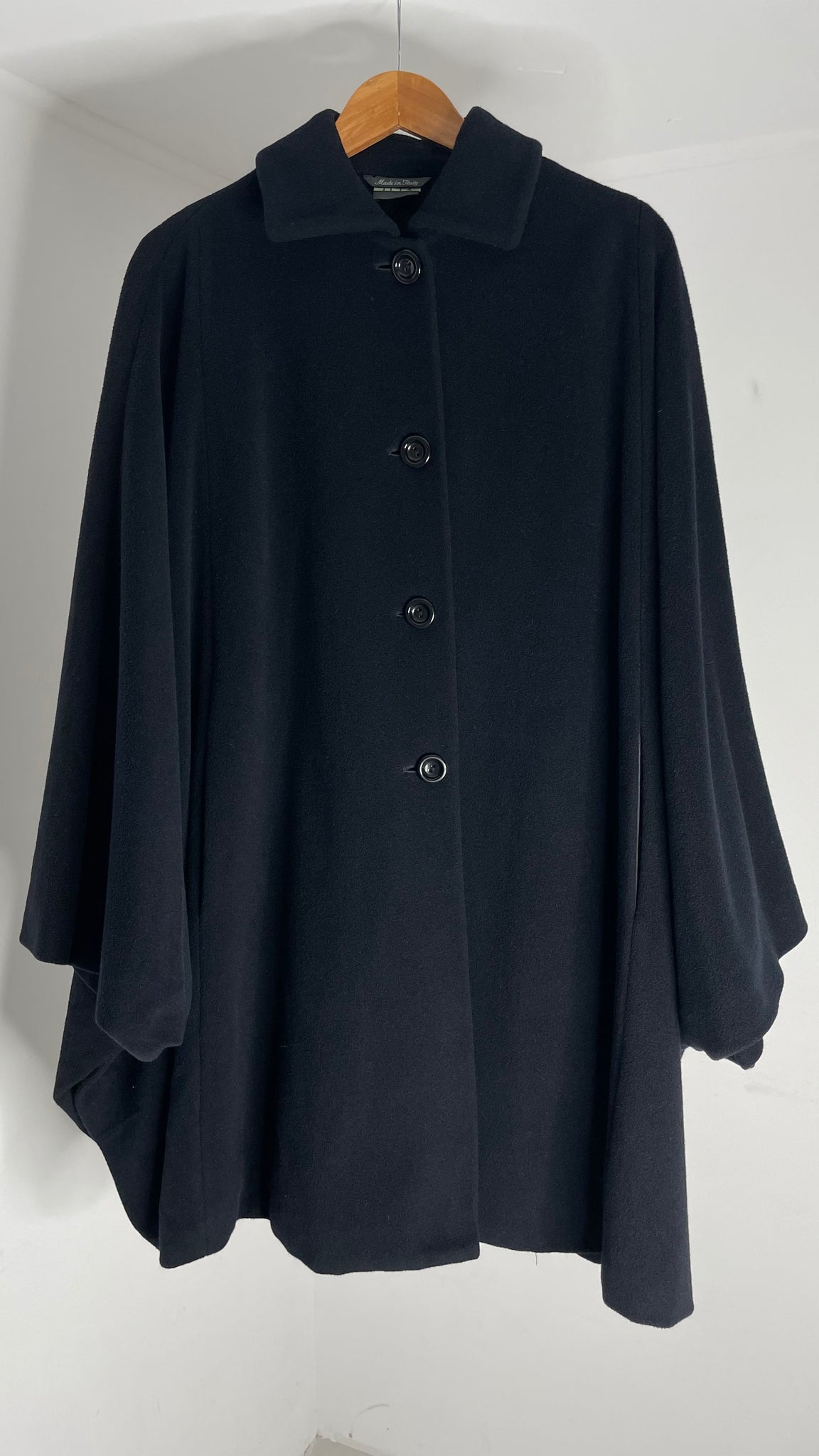 Navy Wool Poncho IT44