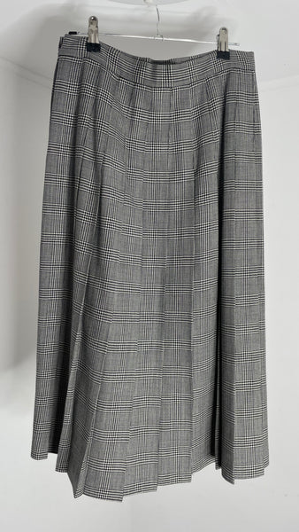 Wool Pleat Mid Skirt M