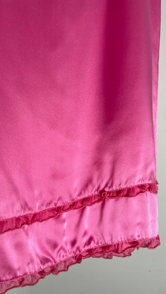 Pink Frill Silk Skirt IT46