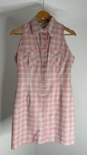 Plaid Cotton Dress M