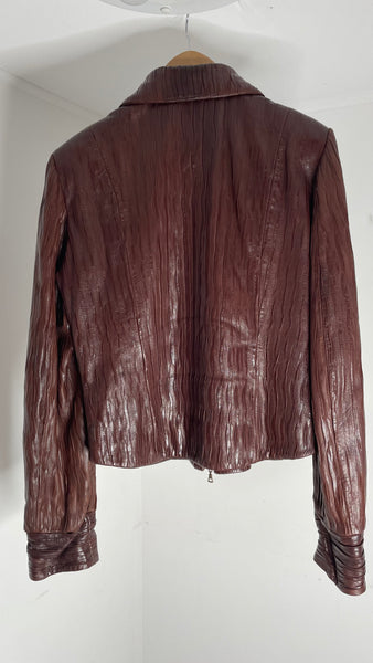 Bark Leather Jacket M