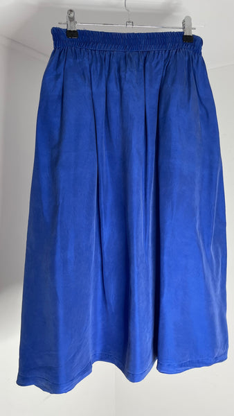 Cobalt Silk Skirt M