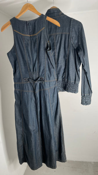 Denim Dress Jacket Set M