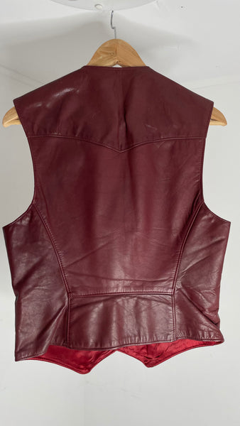 Burgundy Leather Vest S