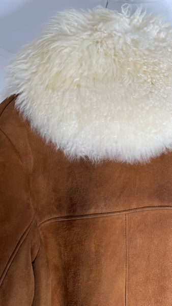 Cognac Shearling Coat M