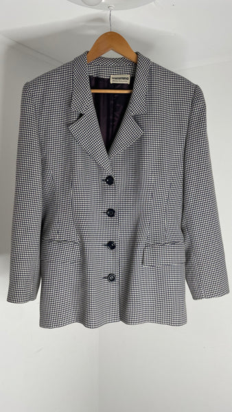 Navy Houndstooth Blazer L