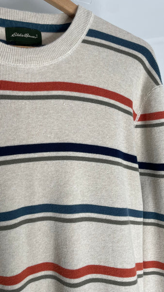 Rust Blue Stripes Sweater XL