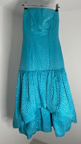 Aqua Silk Tube Dress M