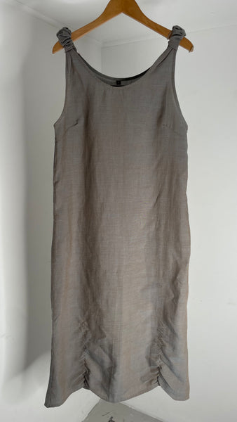 Ruched Ramie Dress M