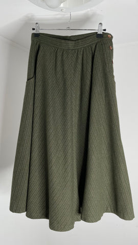 Green Wool Skirt M