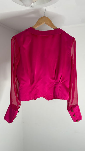 Fuchsia Sheer Top M