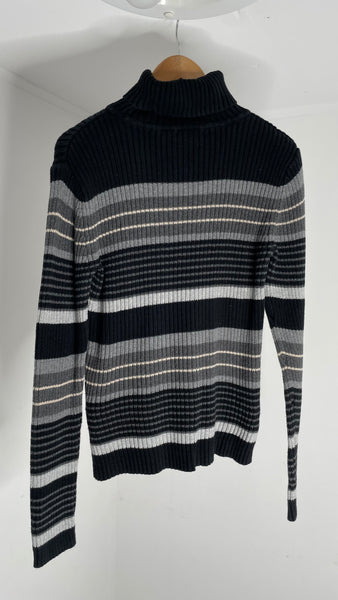 Grey Stripes Turtleneck M