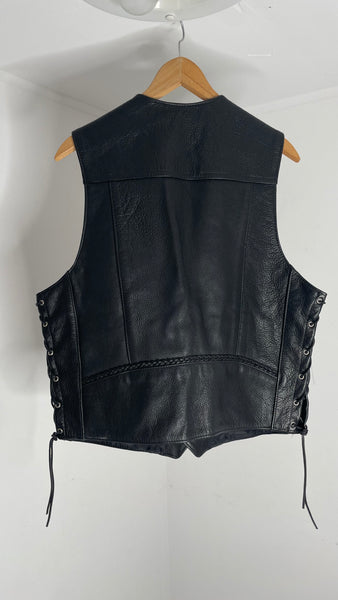 Biker Leather Vest M