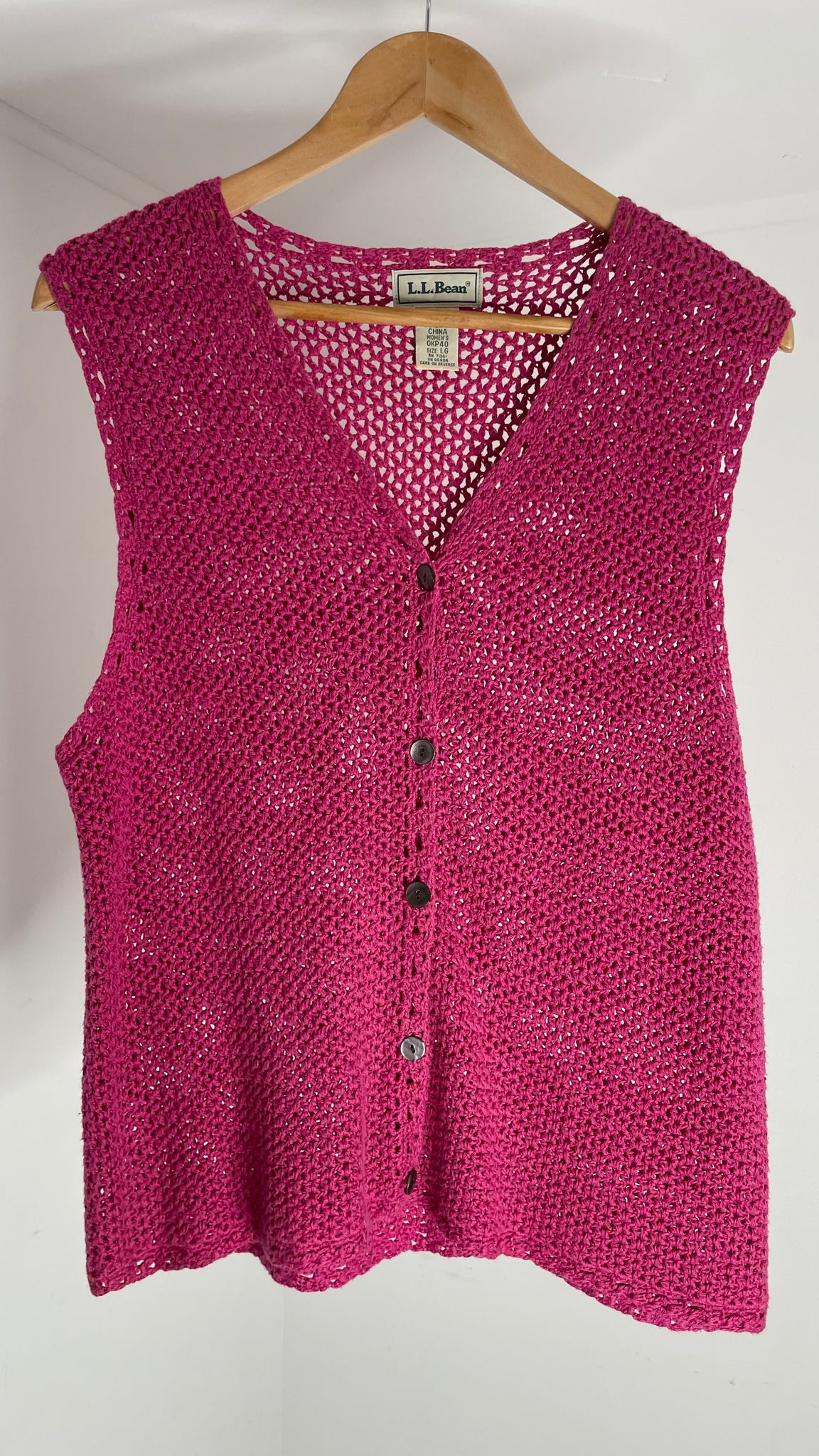 LLBean Pink Vest L