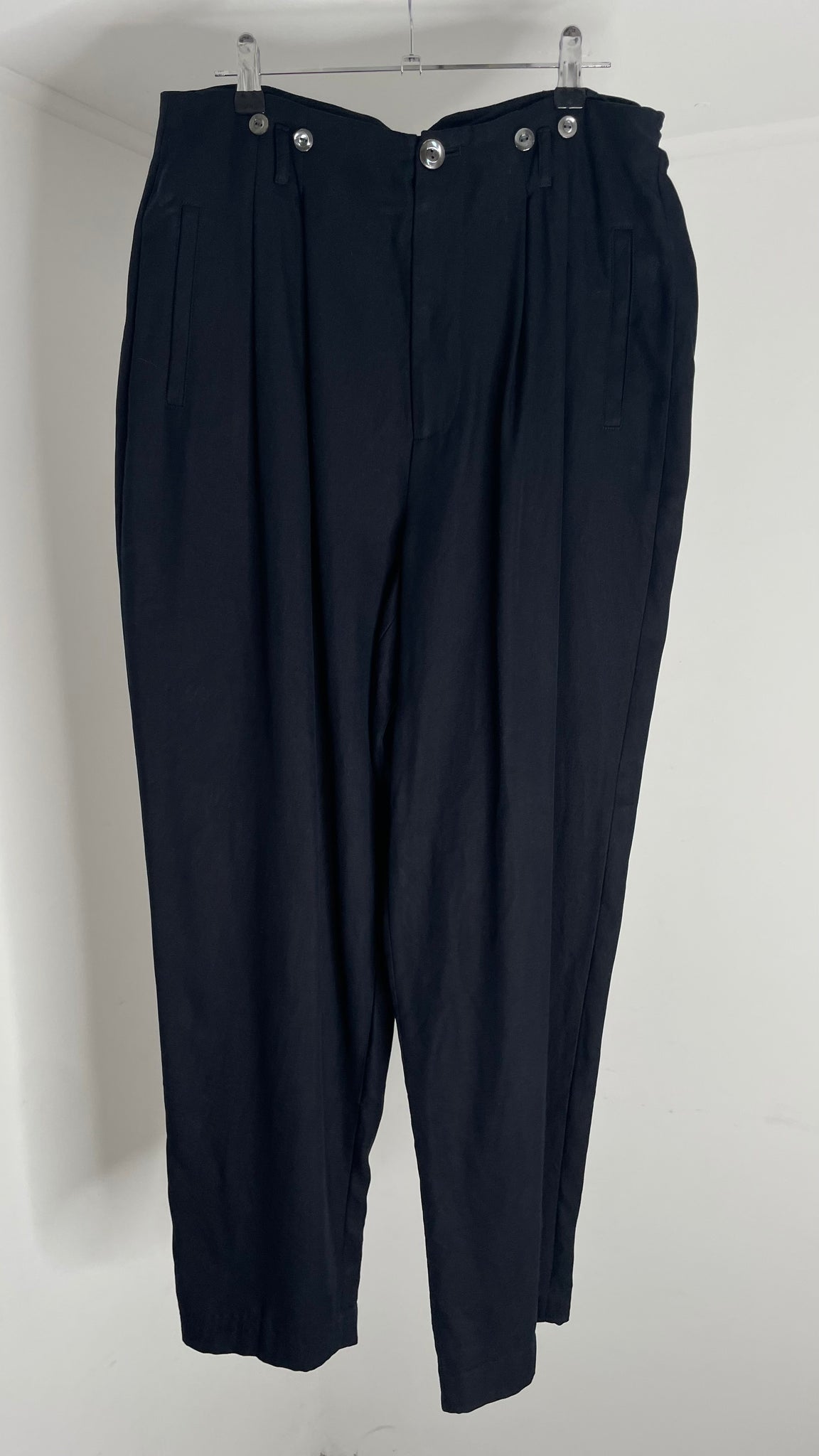 Silk Navy Trousers L