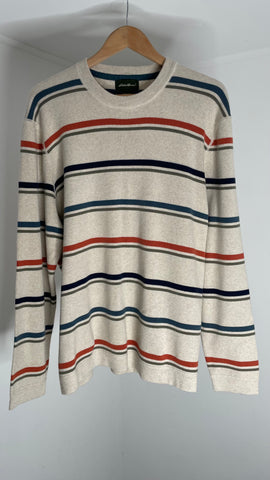 Rust Blue Stripes Sweater XL