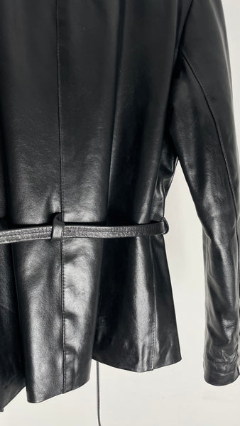 Zip Tie Leather Jacket L