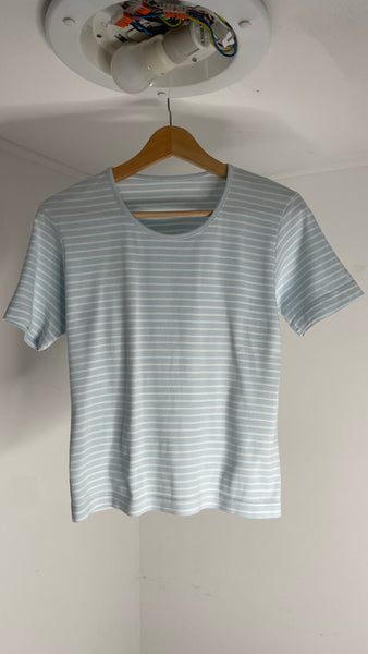 Baby Blue Stripes Top M