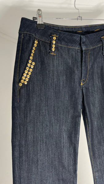 Gold Raw Jeans 26