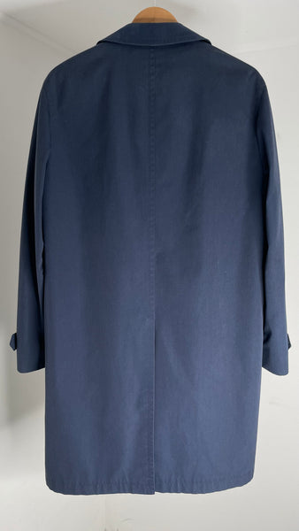 Blue Button Trench Coat L