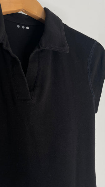 Black V Polo Top S