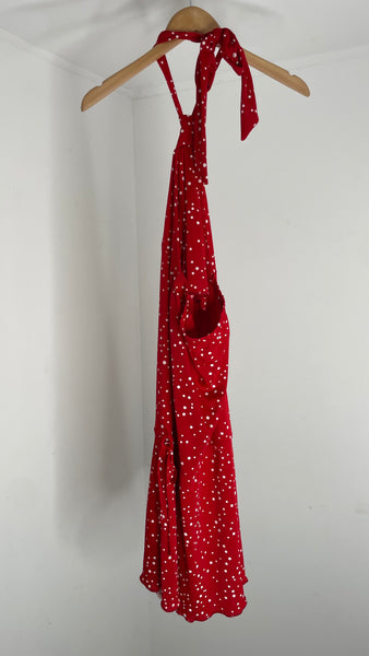 Red Dot Halter Dress S