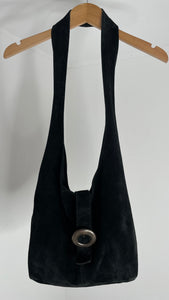 Buckle Suede Hobo Bag