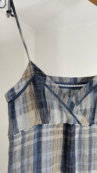 Plaid Linen Dress S/M