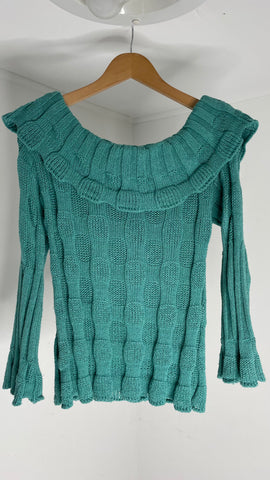 Teal Collar Sweater M