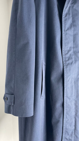 Blue Button Trench Coat L