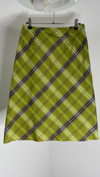 Moss Plaid Skirt S