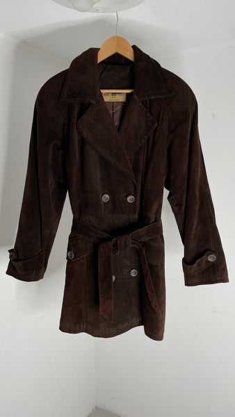 Choc Suede Pea Coat IT44