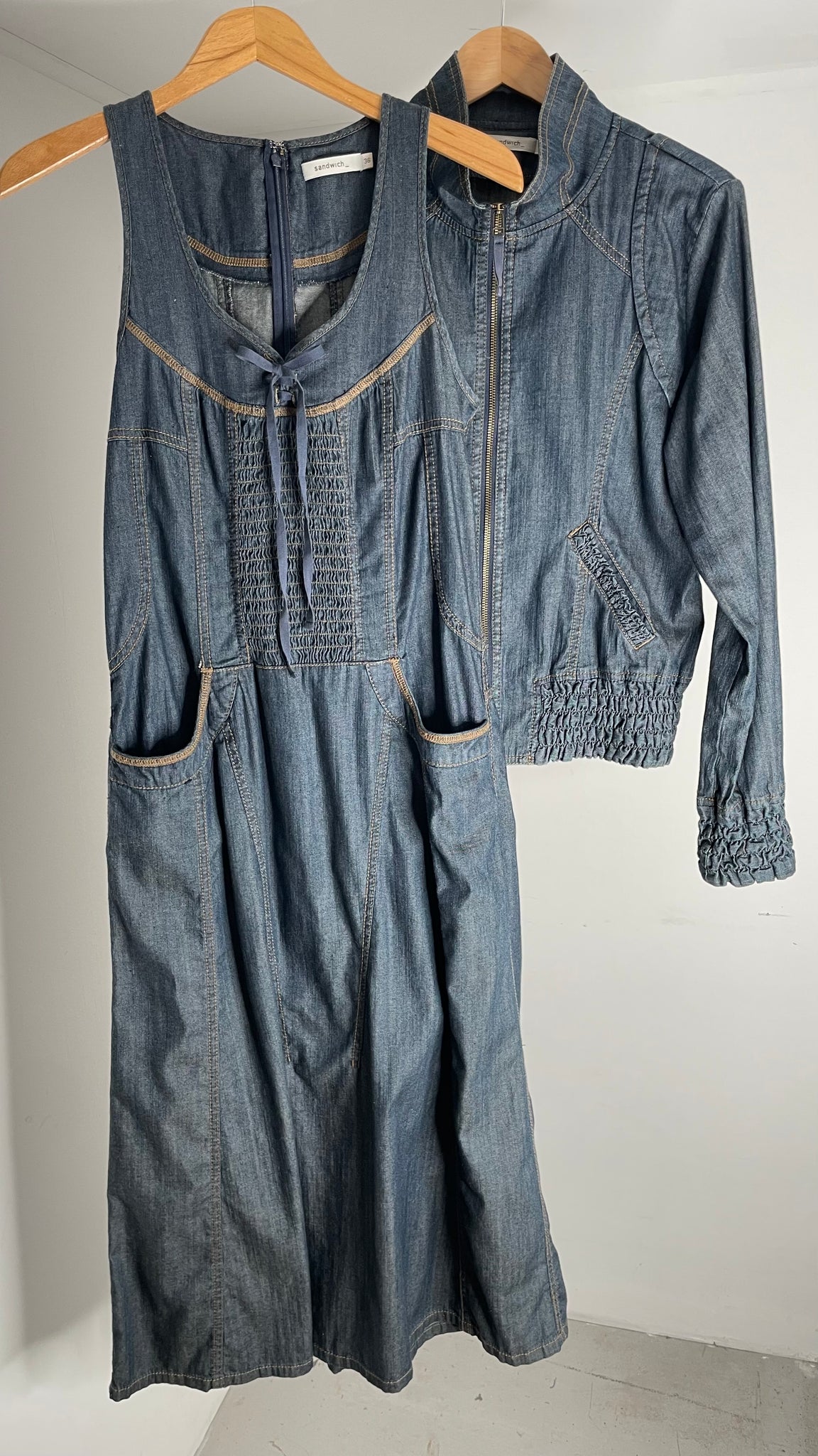 Denim Dress Jacket Set M