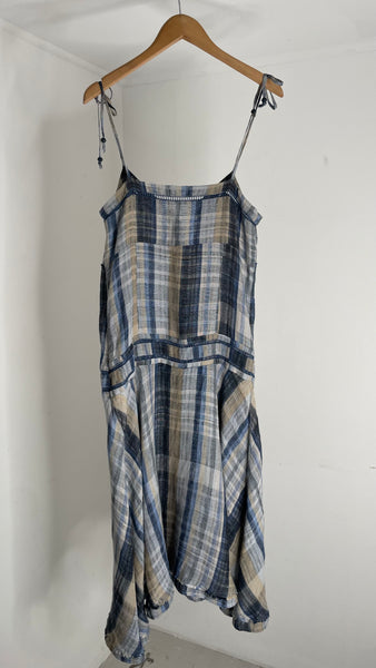 Plaid Linen Dress S/M