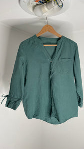 Teal Linen Top L