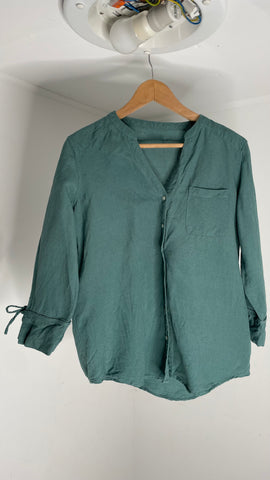 Teal Linen Top L