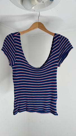 Stripes Scoop Top L