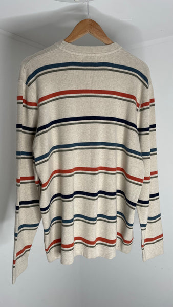 Rust Blue Stripes Sweater XL