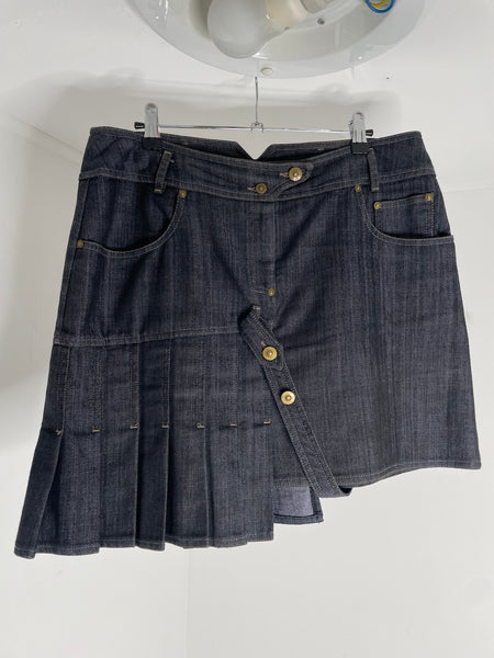 LBH Pleat Denim Skirt L