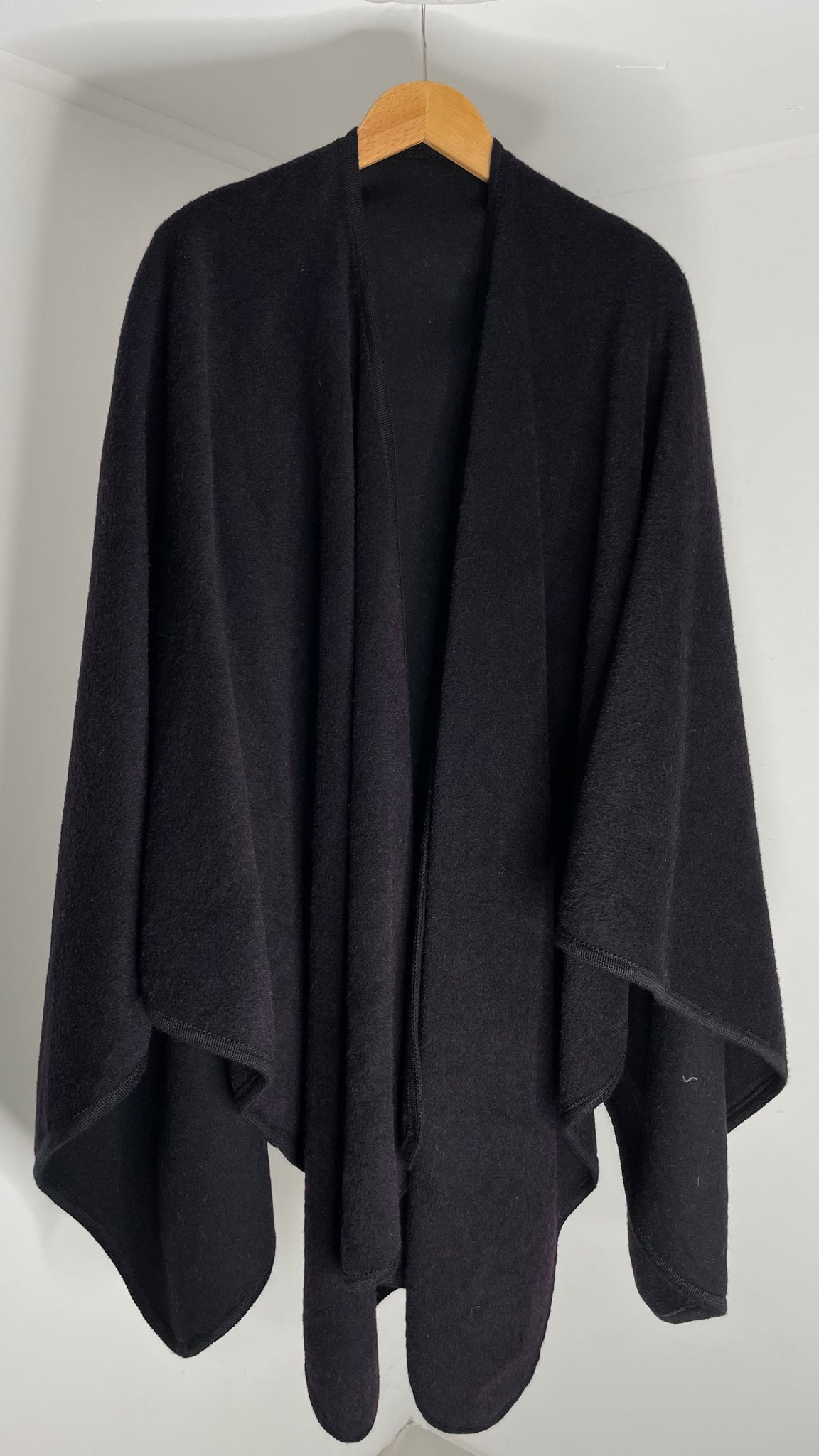 Wool Black Purp Poncho