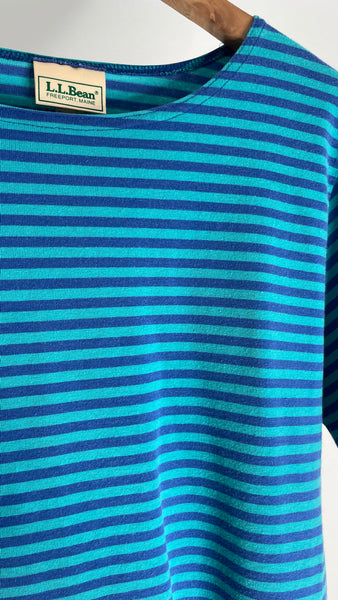 LLBean Blue Stripe Top S