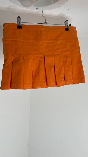 Orange Pleat Skirt M