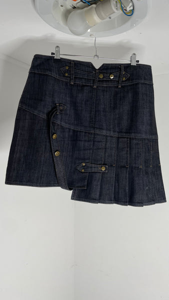 LBH Pleat Denim Skirt L