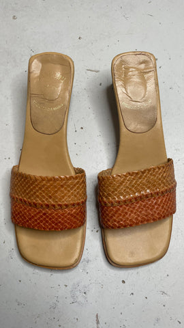 Woven Tan Sandals 39