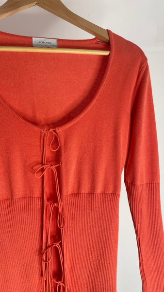 Coral Tie Sweater M